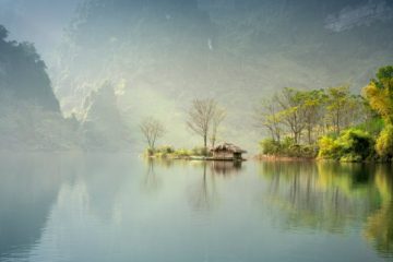 foggy lake
